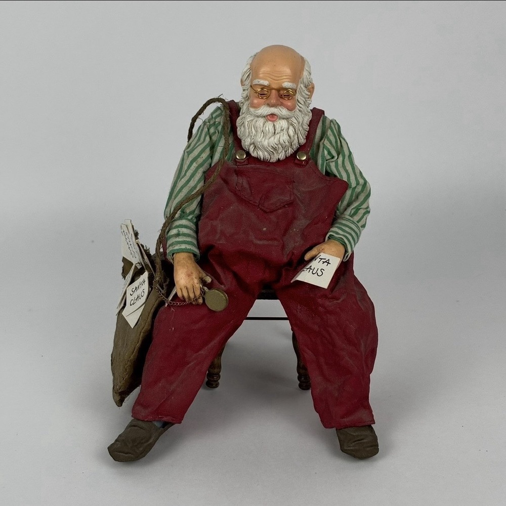 1988 "EXHAUSTED SANTA" Clothtique By Possible Dreams Studio 56 Handpainted